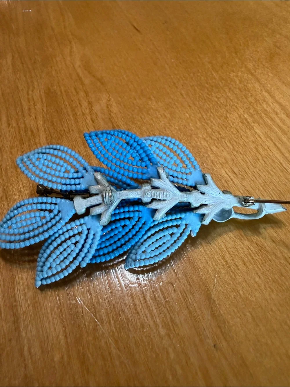 Lisner Blue Leaf Brooch - Women Jewelry